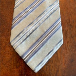 Hugo Boss silk tie in silver and blue